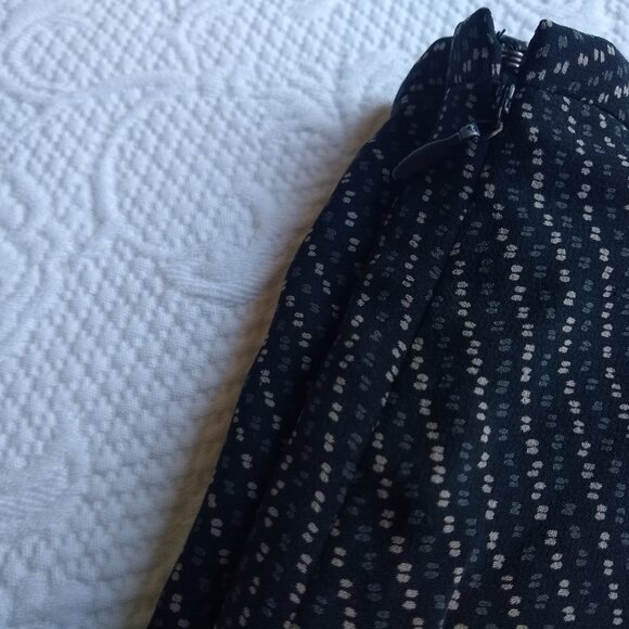 Ann Taylor Black small print silk chiffon Palazzo Pants - Picture 6 of 6